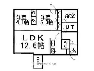 ピュアステージ円山【3階】の間取り