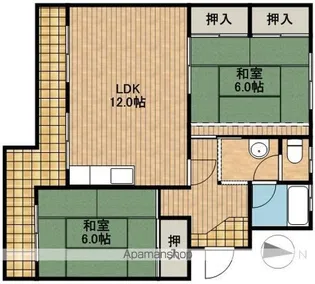 篠ヶ瀬ハイツ【106号室】の間取り