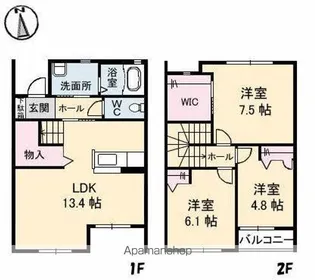 グランマスト林町 D棟【1階】の間取り
