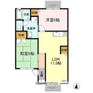 グランドールミツトヨ【2階】の間取り