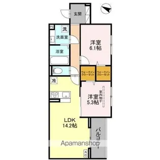 (仮)DーROOM八幡町【2階】の間取り