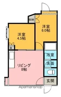 五稜郭パークハイツ(ゴリョウカクパークハイツ)【202号室】の間取り