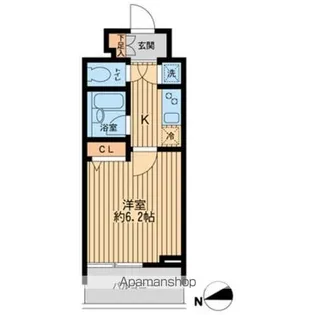東京都新宿区弁天町【マンション】の間取り