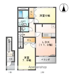 グレイシャス【2階】の間取り