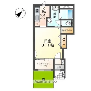 サンビラーゼウエスト【1階】の間取り