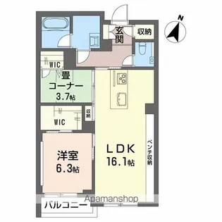 AZUR米山【1階】の間取り