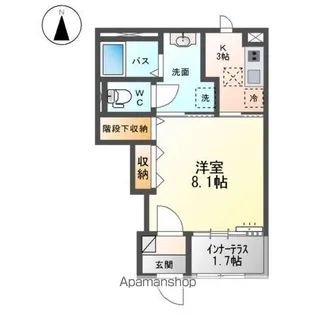 仲間町アパートA棟【102号室】の間取り