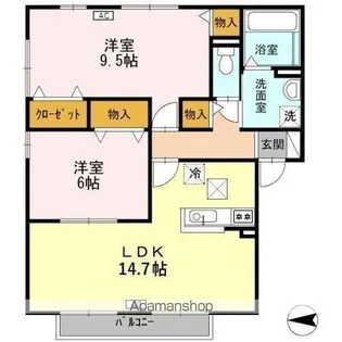 セジュール みどり【1階】の間取り