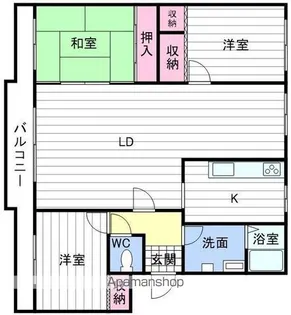 原始林ニュータウン若葉E棟【201号室】の間取り