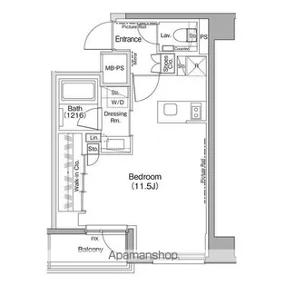 ザ・パークハビオ神楽坂【3階】の間取り