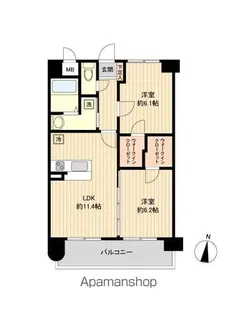エーフィールズ新田東【4階】の間取り