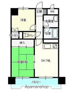 レジデンス若園町【6階】の間取り