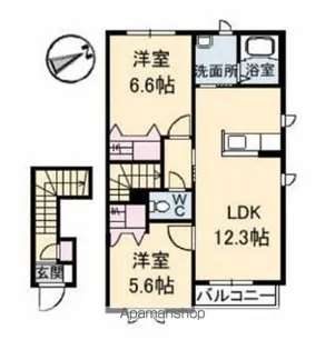 ヴィラ エスペランス Ⅲ【2階】の間取り