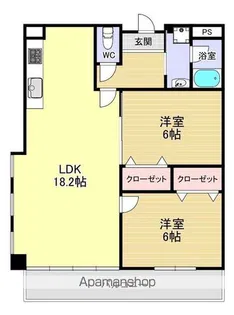 ランブラス宇治【4階】の間取り