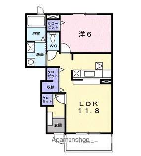 1LDKの間取り画像