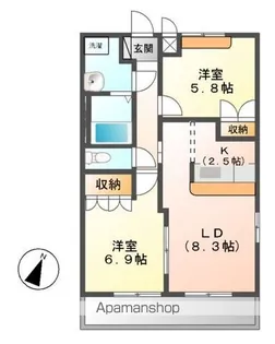 ファミリーコート恵比寿【2階】の間取り