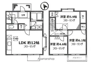 神奈川県横浜市神奈川区片倉5丁目【テラスハウス】の間取り