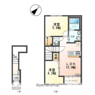 アジュマリー【202号室】の間取り