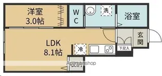 シャンテ大町西公園【104号室】の間取り