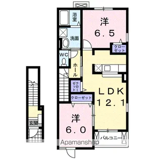 フランメゾンB棟【2階】の間取り