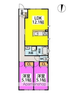 TASHIMA R TERRACE【1階】の間取り