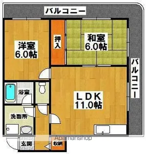 パーク大浜【4階】の間取り