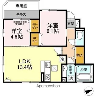 ダン・ルミエール【1階】の間取り
