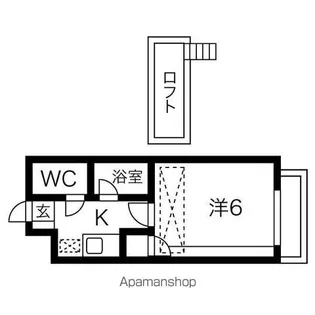 アップルハウス稲荷町【A204号室】の間取り