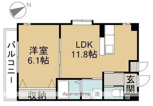 コモンズ城並【201号室】の間取り