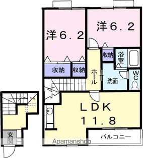 サン・アベニューA【2階】の間取り