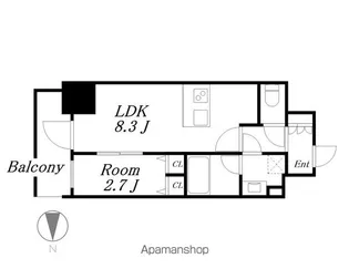 1LDKの間取り画像