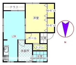 コスモハウス童夢【1-1号室】の間取り