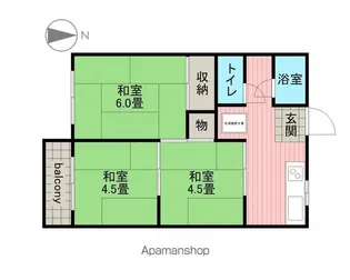 第二香山ハイツ【2階】の間取り