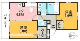 リビングタウン北川添 A棟【2階】の間取り