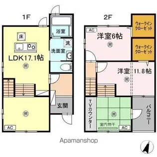 カーサ・カルム【1階】の間取り