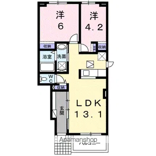 サニーコートヴィラ D【1階】の間取り