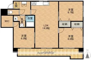 アルテッツァ紺屋町【1203号室】の間取り
