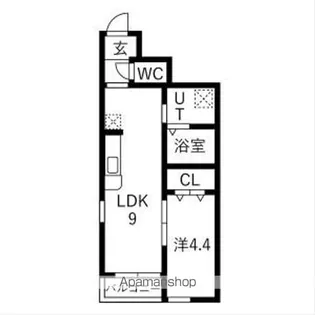 サンテラス郡山【1階】の間取り