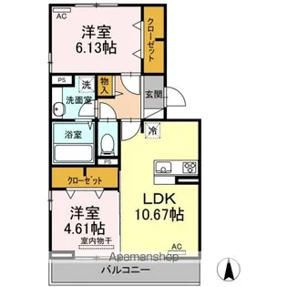 サンフローラ ローズ【3階】の間取り