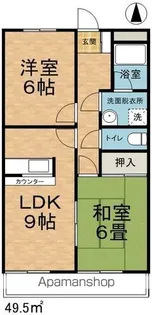 ウエストサイドレジデンスYAMASHICHI【303号室】の間取り