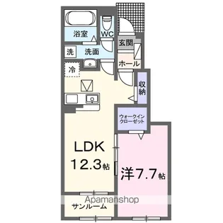 レ プリューム アン【1階】の間取り
