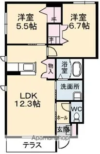 サンライズ小松【1階】の間取り
