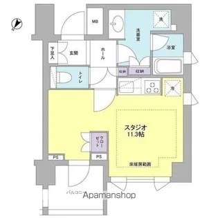 リヴェール赤坂【7階】の間取り