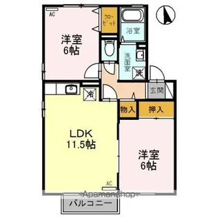 ルミナス・ナカジマ C【2階】の間取り