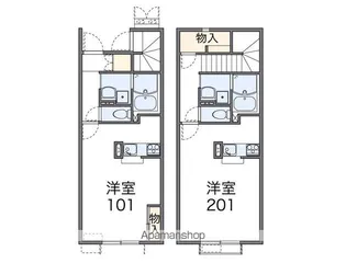 レオネクスト段々【206号室】の間取り