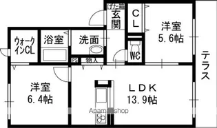 ガーデンコート衣摺 A棟【1階】の間取り