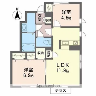 シャーメゾン上泉【1階】の間取り