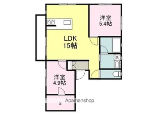 広島県福山市新涯町1丁目【アパート】の間取り