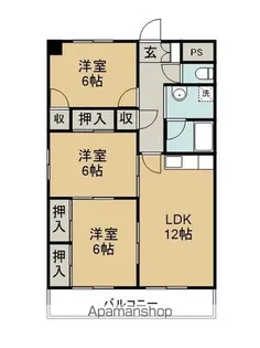 アマ・デトワールⅠ・Ⅱ【Ⅰ-305号室】の間取り