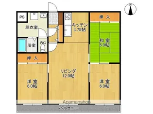 ラポール幸西【206号室】の間取り
